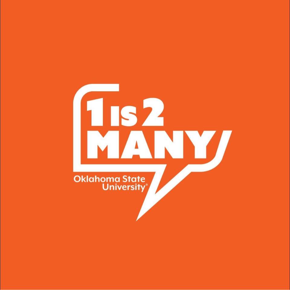 1 is 2 many logo on orange background