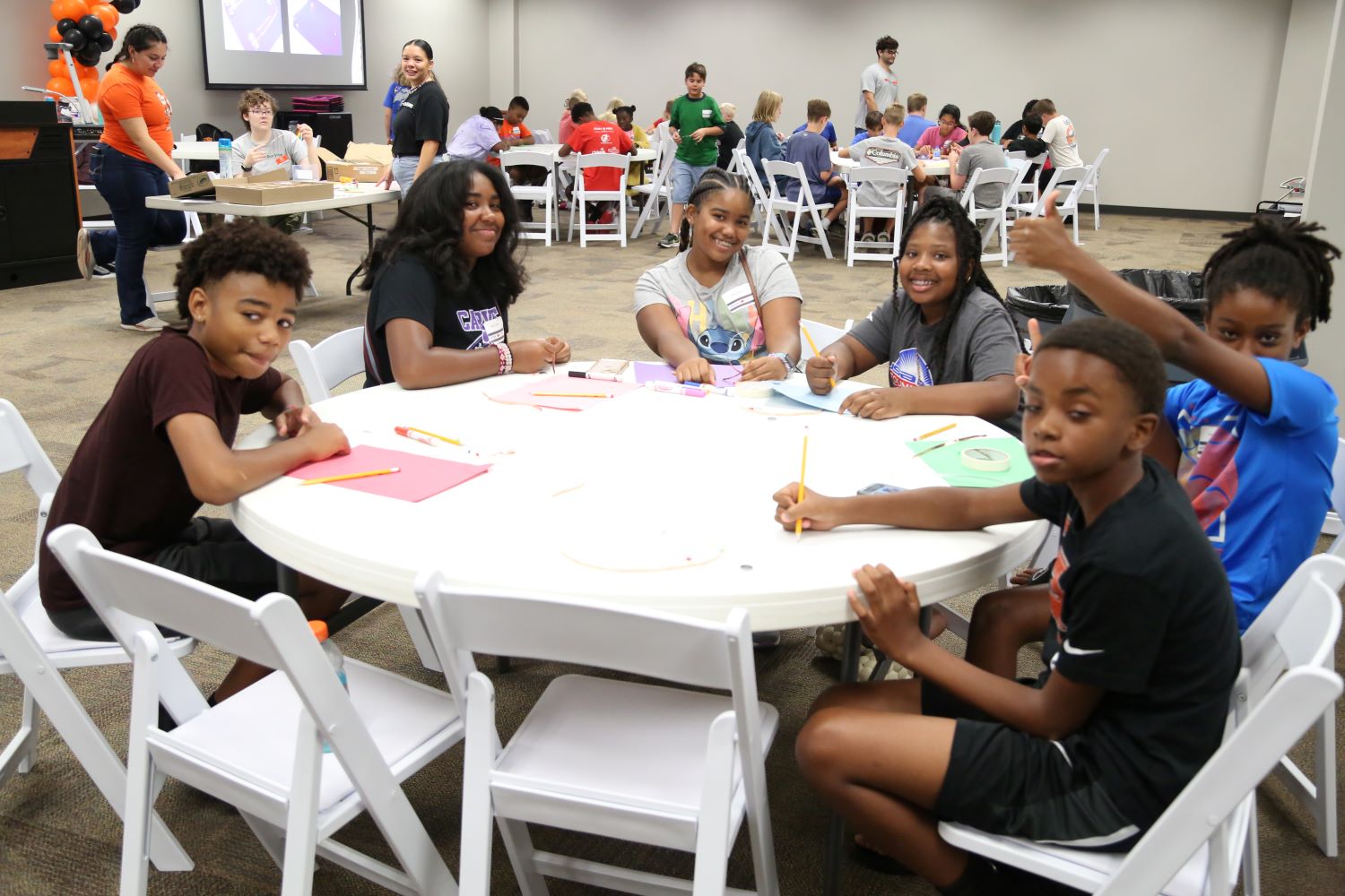 Students participate in STEM camp activities