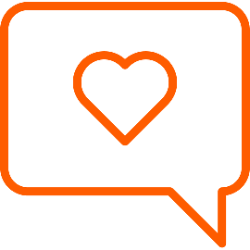 Speech bubble with a heart