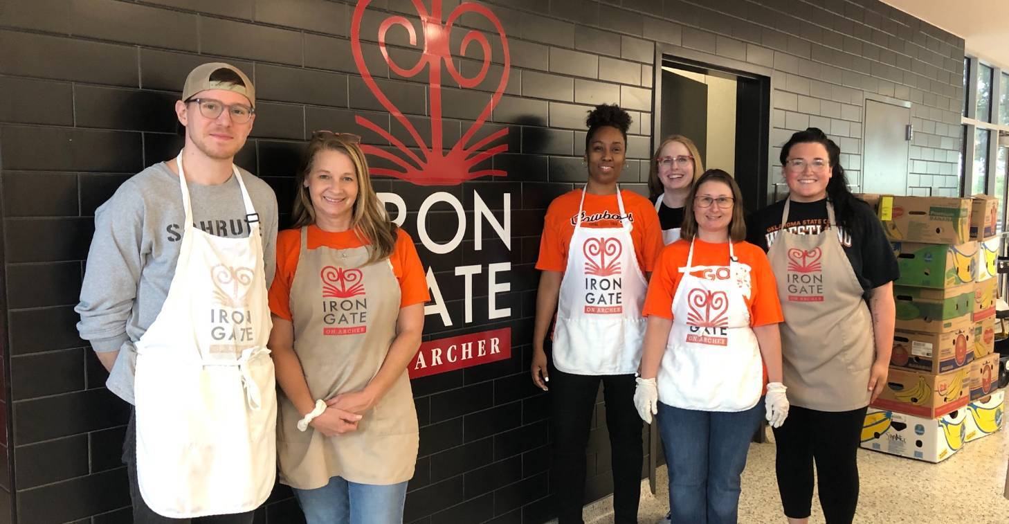 OSU-Tulsa staff volunteering at Iron Gate